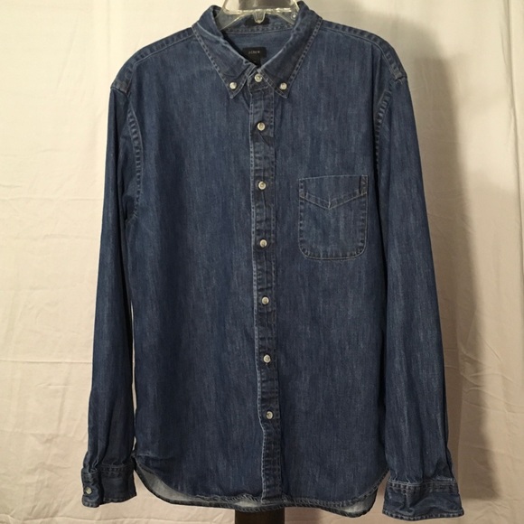 JCrew Mens buttondown denim shirt- XL-EUC⭐️ - Picture 1 of 7